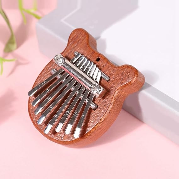 Mini Kalimba 8 Key Exquisite Finger Thumb Piano,Gift for Beginners Music Lovers Players,Cute Pendant Claw Easy to Use