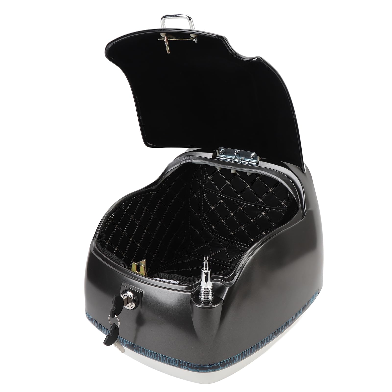 Top Case de L – Boîte Arrière de Scooter Rétro Résistante à l'eau, Convient aux Modèles Complets (Noir Blanc)