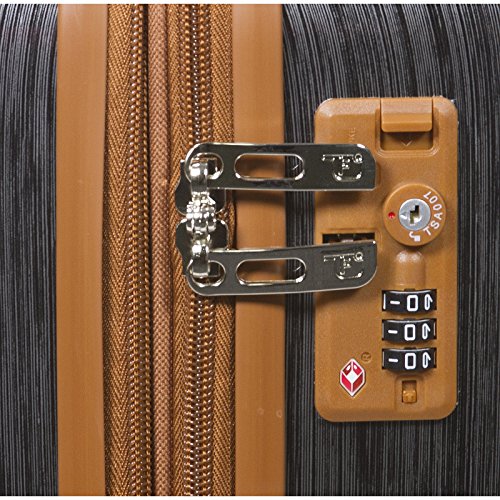Dejuno Monroe New Generation 3-Piece Hardside Spinner TSA Lock Luggage Set, Black, One Size3