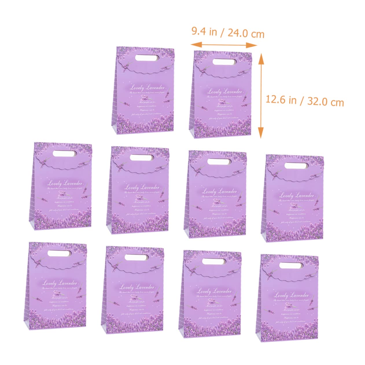 Lila Lavendel Papiertüte Gastgeschenktüte 10 Stück Groß 24x10x32cm
