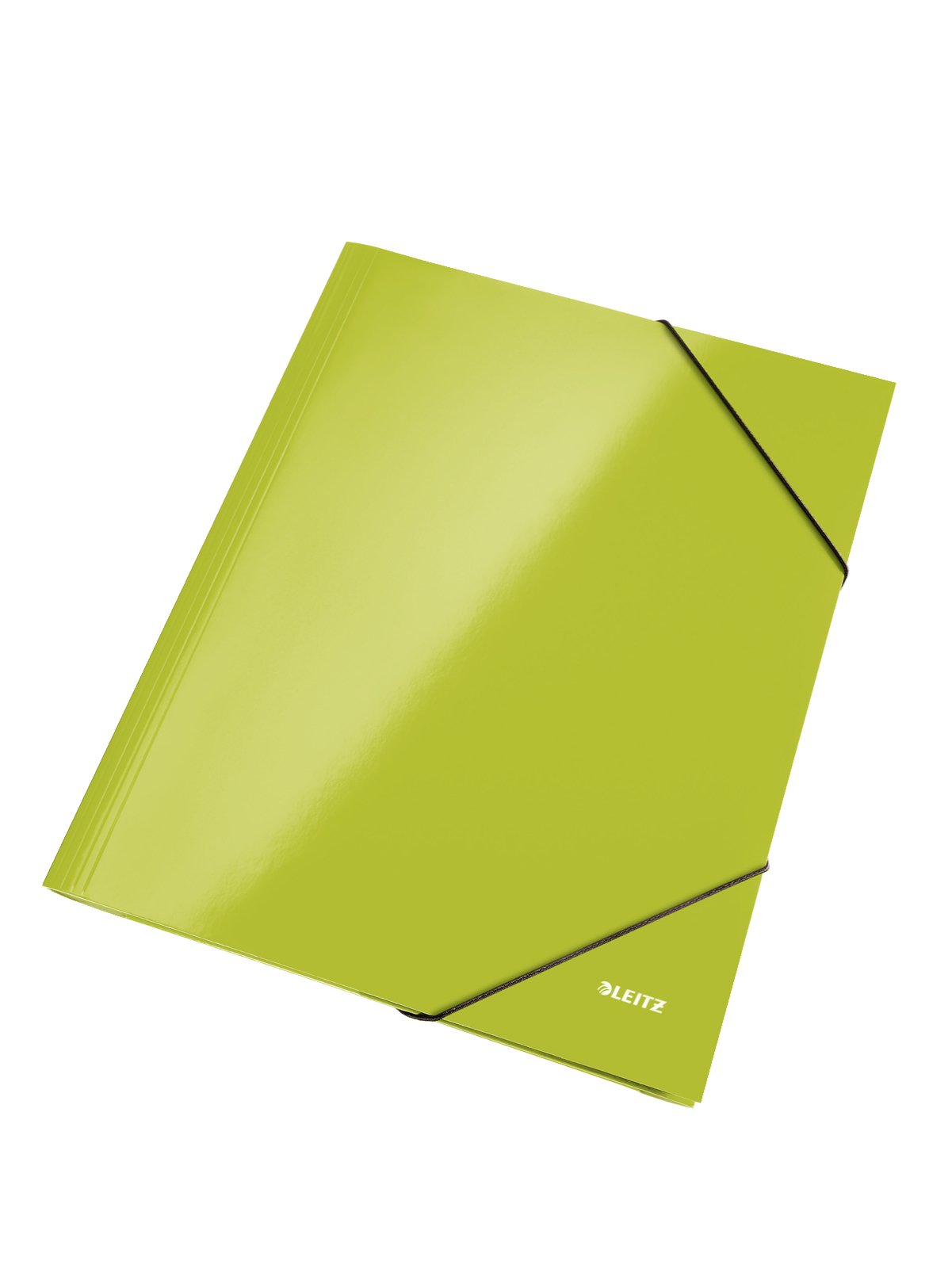 Leitz 3-Flap Folder, Holds up to 250 A4 Sheets, Elastic Closure, Flexible Plastic, Green, Pack of 10, WOW Range, 39820064