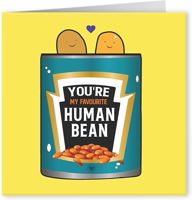 Cult Kitty - To My Fave Human Bean - Birthday Card for Her or Him - Girlfriend Anniversary Card - Boyfriend Anniversary Card - Mothers Day Card for Mum - Wedding Anniversary Cards for Husband or Wife