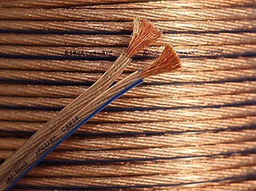 electrosmart 10m Quality 2 x 2.5mm Loud Speaker Cable - Multi-Strand 444 (2x 222 Strand) - Outside Dimensions of Cable: 7.5mm x 3.6mm - 14 AWG - 25A Max - Ideal for Car Audio & Home HiFi