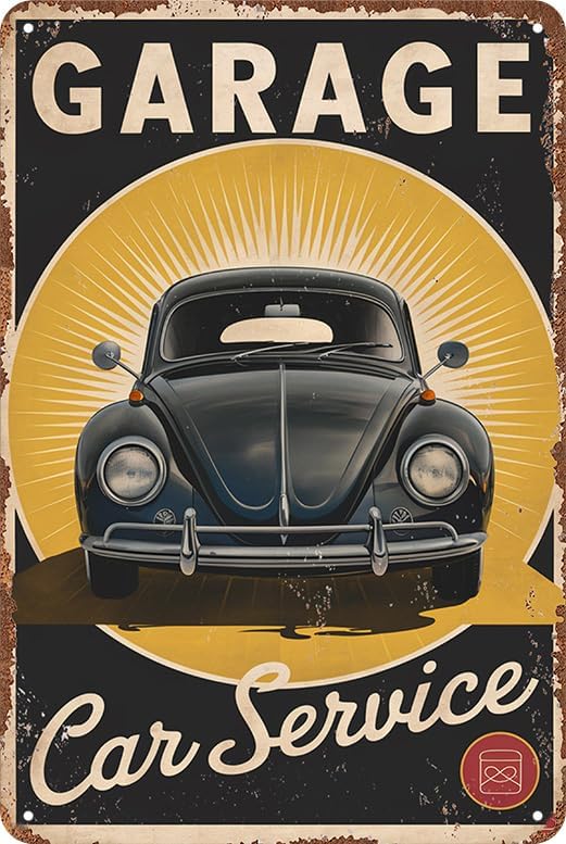 Letrero de metal vintage de carreras, letrero de lata retro de garaje, regalo para amantes de los autos, decoración de pared para bares, cafeterías,