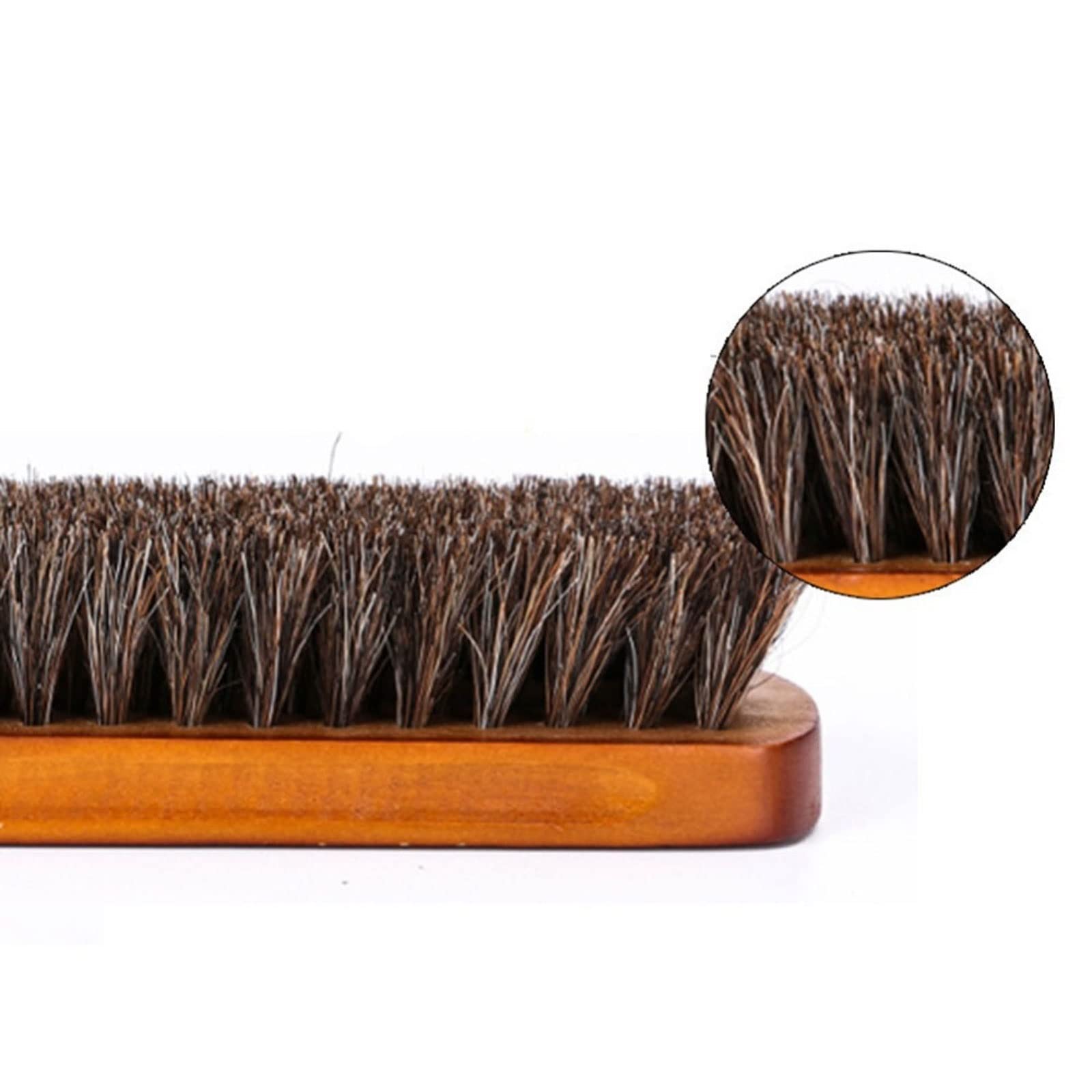 QUNINE Cepillo de Limpieza, 1 Unidad, Cepillo para Zapatos de Crin, Pulido de Cuero Natural, Pelo de Caballo Real, Herramienta de Pulido Suave, Cepillo de Limpieza para pulir Botas
