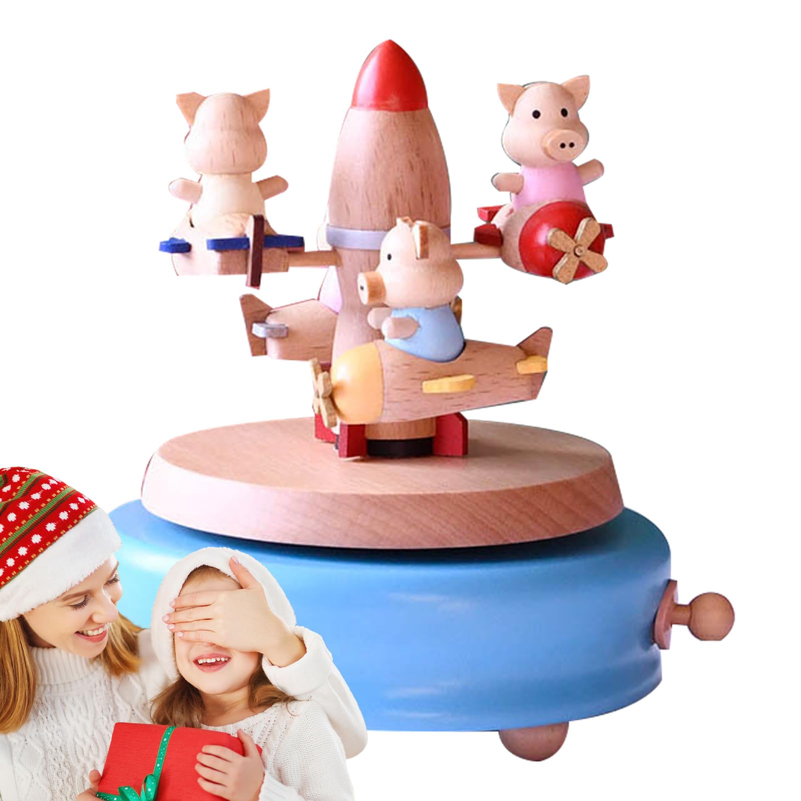 Pozytywka, pozytywka dla dzieci | Pozytywki Candy House dla dziewczynek,Drewniana pozytywka, kreatywna retro obrotowa pozytywka, wi?teczne prezenty urodzinowe, ozdoba pozytywki do dekoracji