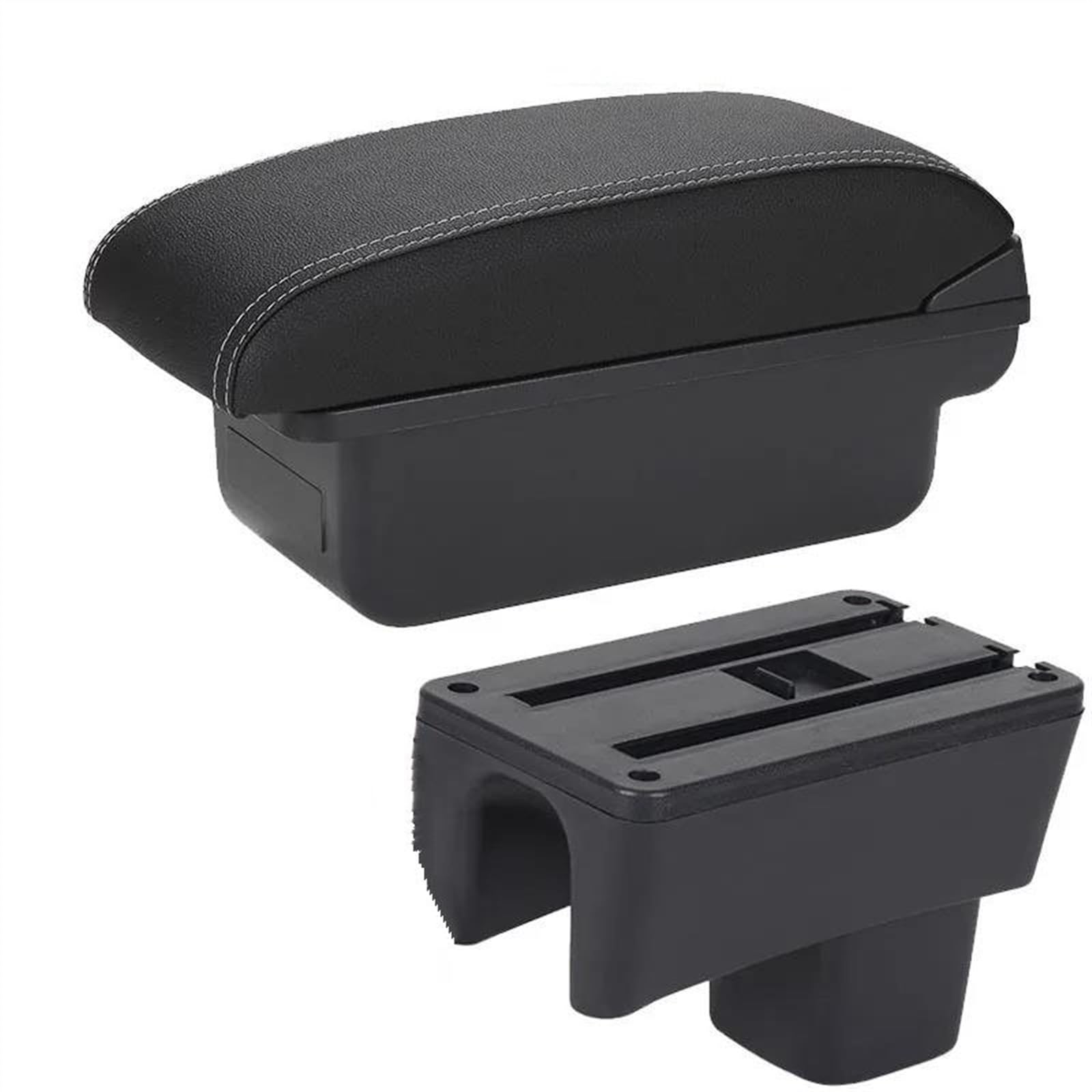 Car Armrest Box For Swift 2005-2023 Accessories Interior Details Storage Retrofit Parts(C3 Black white NOUSB)