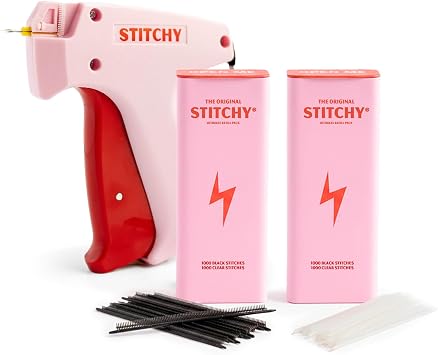 Tucky Stitchy No-Sew Hemming Tool & 4480 Fasteners Bundle | Create Quick Temporary Hems and Clothing Fixes With the Travel-Ready Tool and Black and White Micro Fasteners.