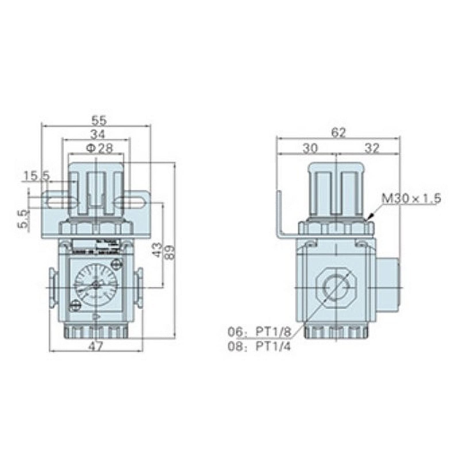 Régulateur de Pression pour Compresseur d'Air GR200-08 (GR200-06) - Kit de Régulateur avec Conception de Dérive Équilibrée