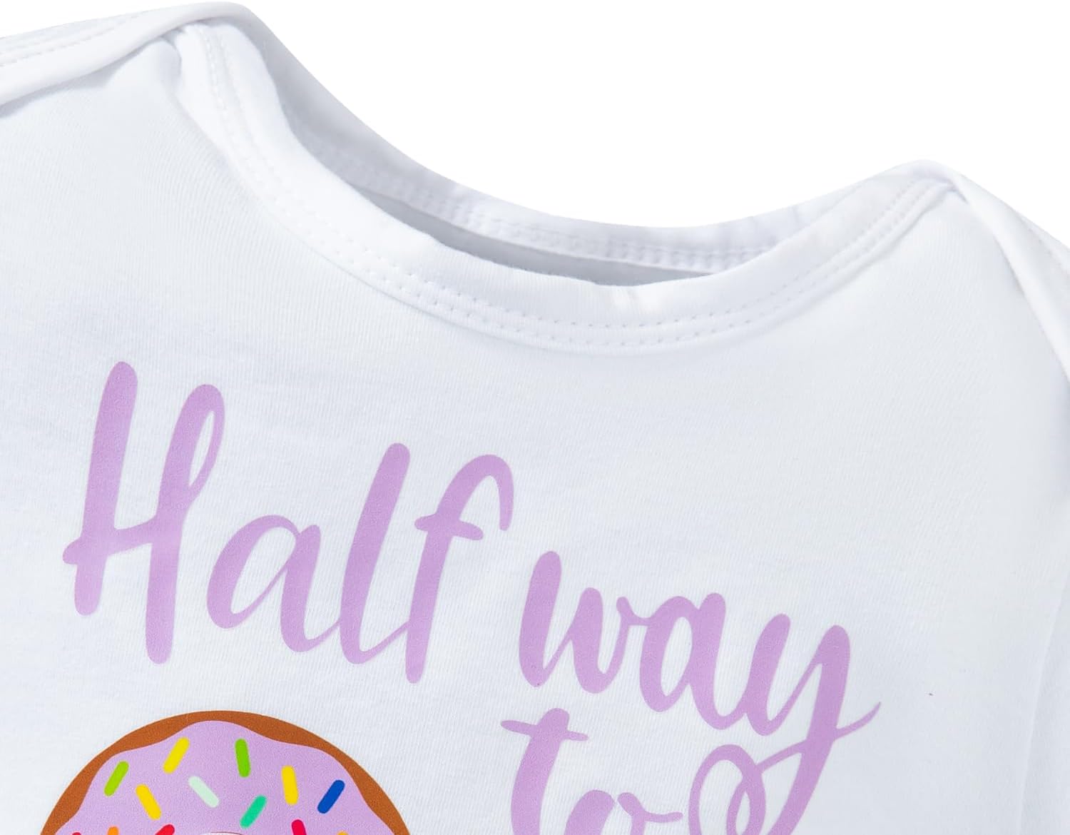 Auggle Baby Girls Half Birthday Outfits Half Way to One Doughnut Romper Skirt Shorts with Headband Clothes Set image 5