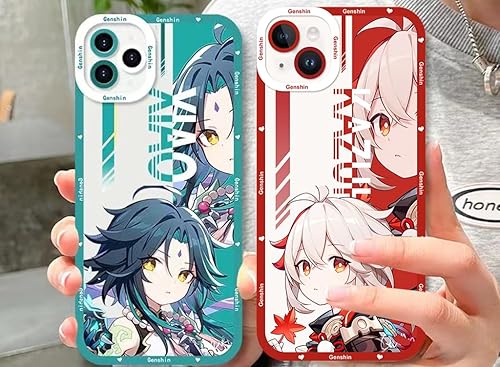 Miniatura 3 de Genshin Impact - Funda para teléfono compatible con iPhone 1514131211XSXR Genshin Funda protectora contra impactos, llavero gratis (Hu Tao, iPhone