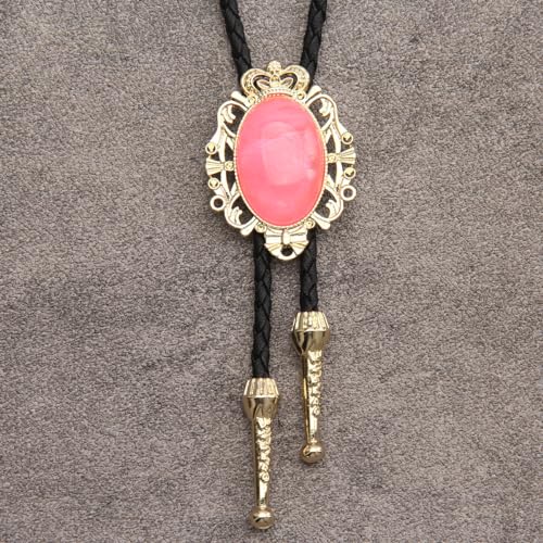 Image of GelConnie Native American Bolo Tie Rodeo Cowboy Leather Necktie Western Necklace Costume Accessories for Men,Women