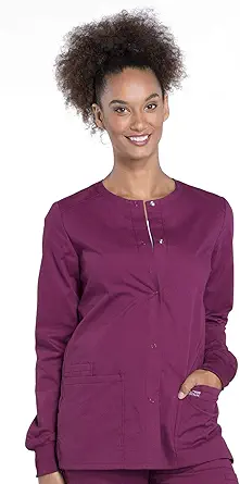 Snap Front Scrub Jackets for Women, Workwear Professionals Soft Stretch WW340