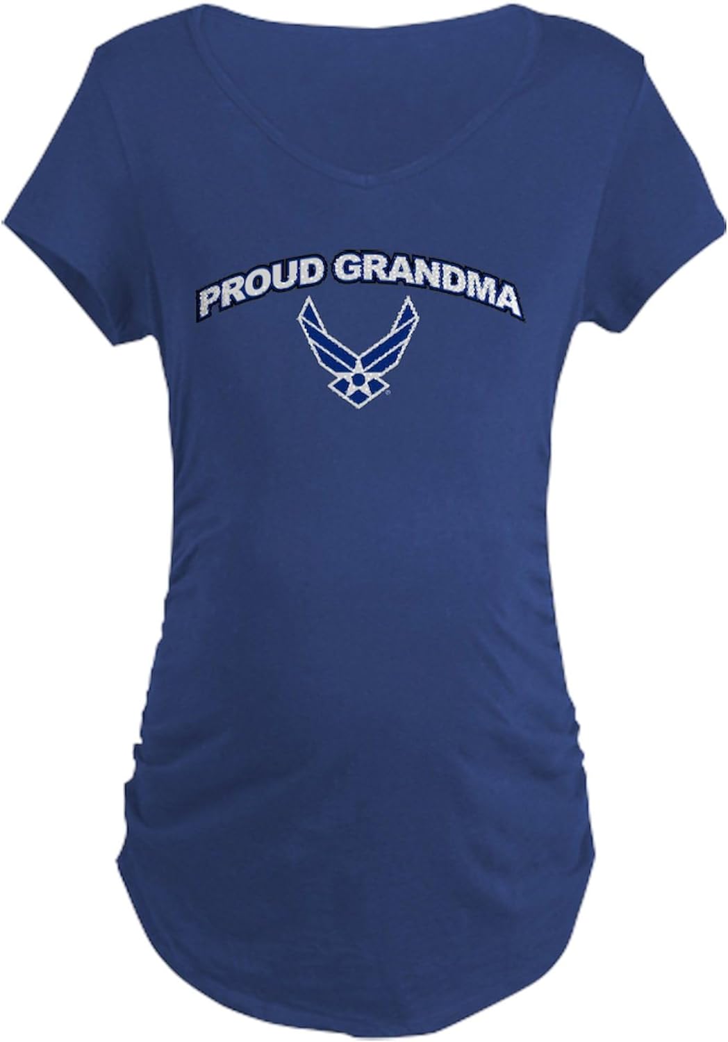 CafePress U.S. Air Force Proud Grandm Maternity Dark T Shirt Women's Maternity Ruched Side T-Shirt