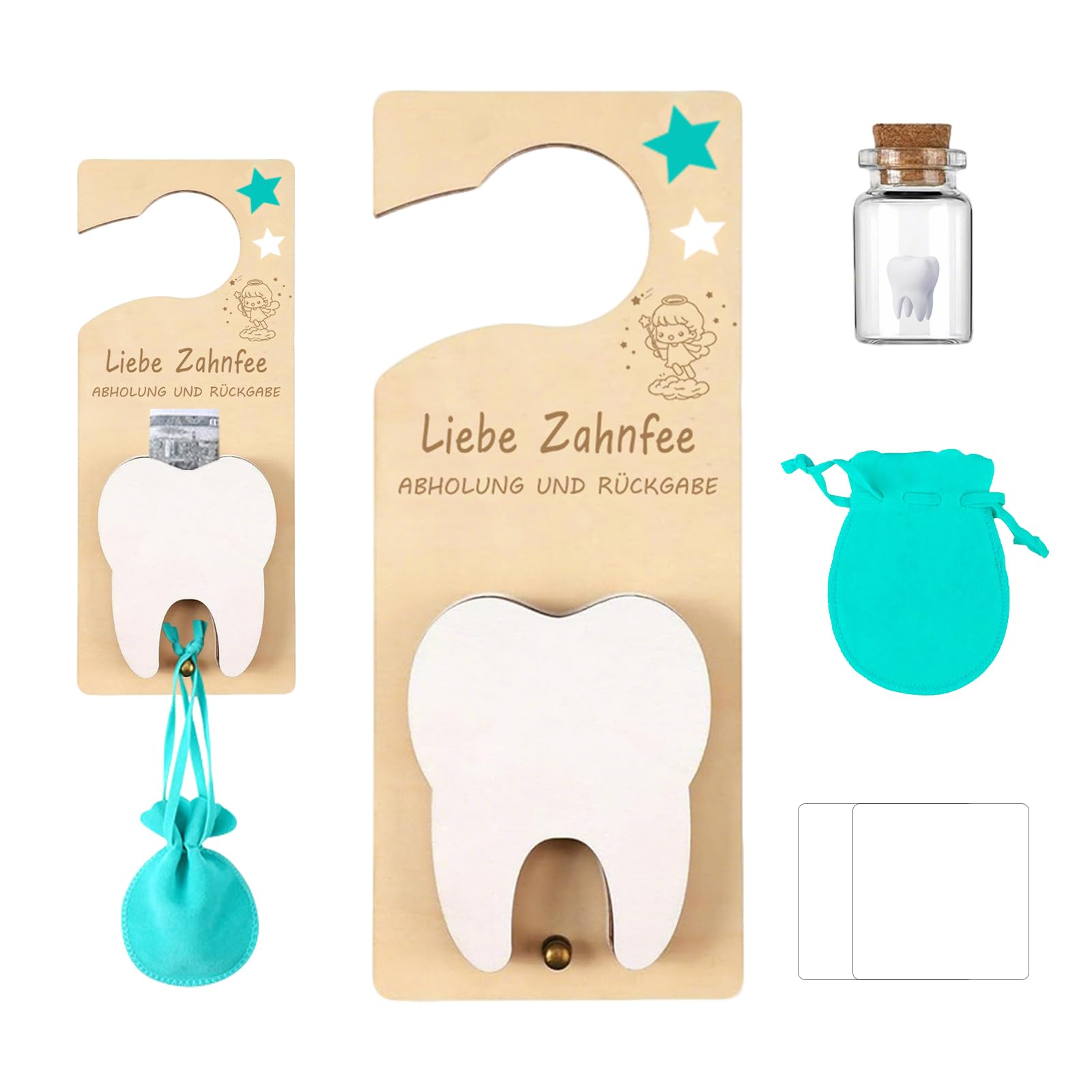 Aolso Scatola Per Denti Di Latt, Denti Salva Box Per Bambini, Scatola Porta Dentini Da Latte In Legno, Accumulazione Dei Denti, Bambini Ricordo Regalo (Ragazzo Inglese
