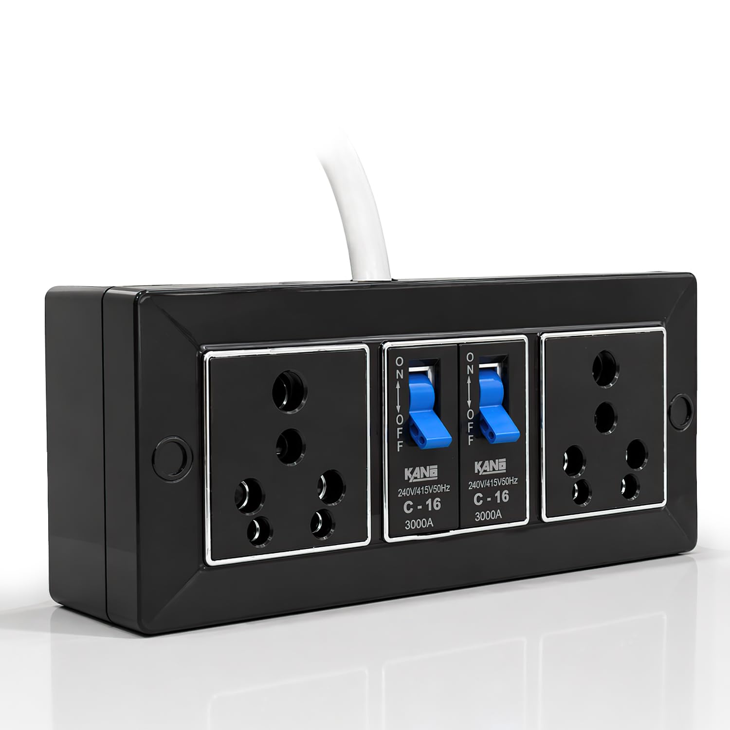 Artia 16A Two Socket Extension Board with MCB Protection | Heavy Duty High Load Power Extension Box for Refrigerator, Geyser & Home Appliances 3 Pin Plug & Copper Cable (Black, 2 Meter 1.5MM)-image-10