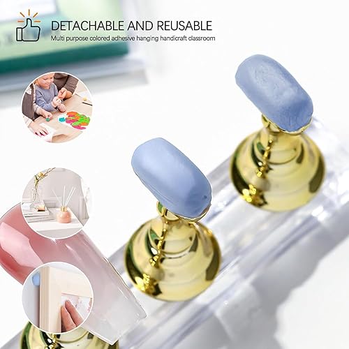 Miniatura 7 de Masilla adhesiva para póster, masilla adhesiva reutilizable y extraíble, 96 unidades, masilla de montaje para exhibir pinturas de pared, fotografía