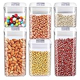 ✅ 【6 piezas / 3 tamaños diferentes】Este producto contiene 7 botes de 4 tamaños diferentes (2 * 0.5L, 2 * 1.2 L, 2 * 0.8 L). Se ajusta a cada una de las necesidades de almacenamiento que necesites en cada momento. Incluye etiquetas adicionales para marcar los nombres de los alimentos