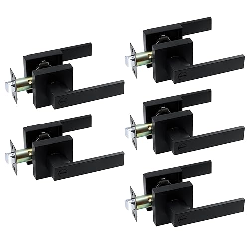 JO.KO Keyless Entry Door Lock, Square Door Lever for Bedroom,
