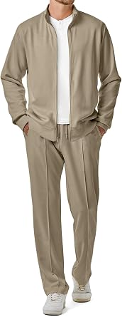 JMIERR Mens Tracksuit 2 Piece Textured Casual Loungewear Jogging Suits | Long Sleeve, Full Zippered Sweat Jackets, Sport Pants Joggers, Leisure Stylish Loungewear, Jogging Suits, Matching Sets