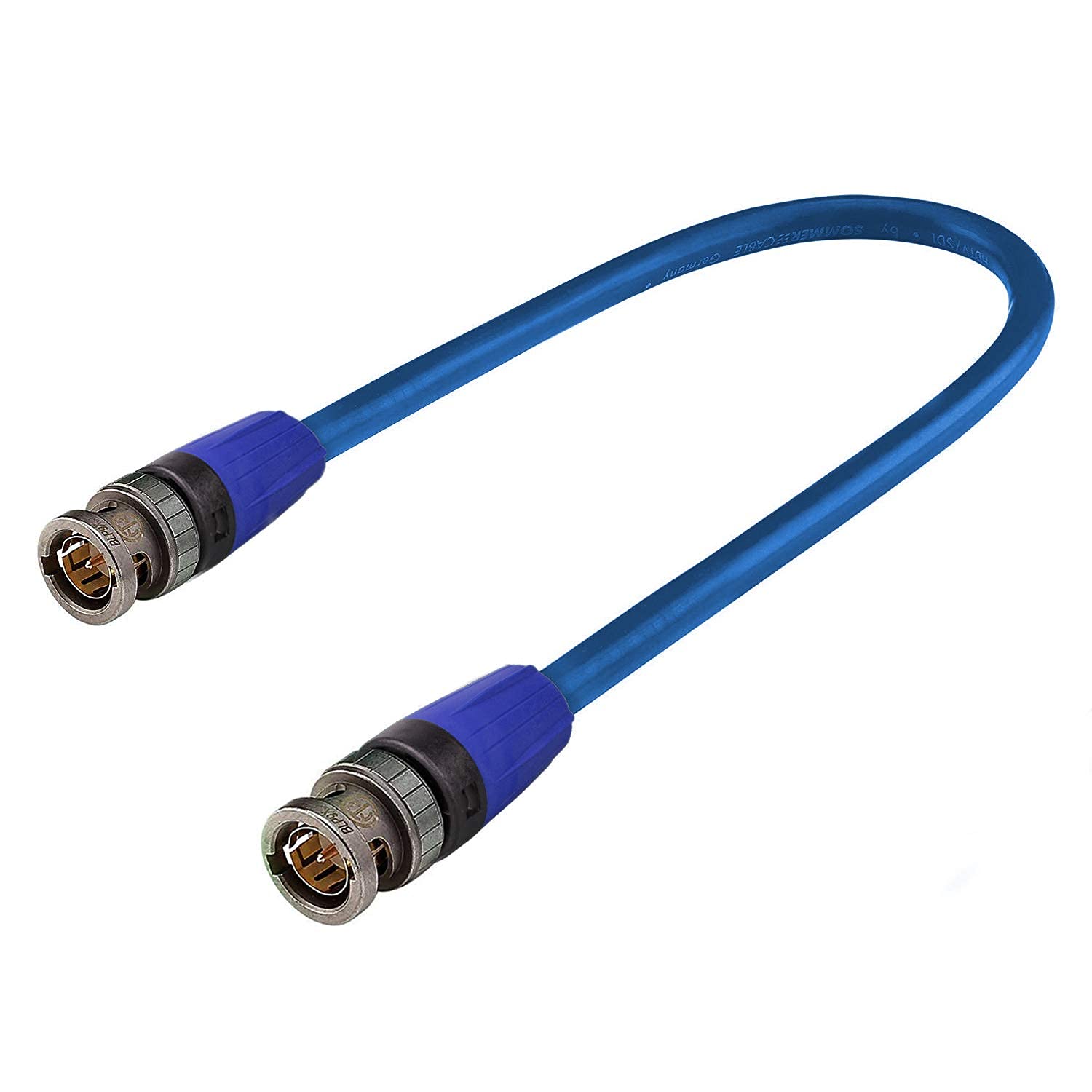 Sommer Cable5 m 12G 6G 3G SDI Video Cable 4K 6K UHD HD-SDI (HDTV) SC-Vector 0.8/3.7 1 x 0.80 mm² Blue BNC Connector Neutrik - VTGX-0500-BL-BL - 500 cm 16.40 ft
