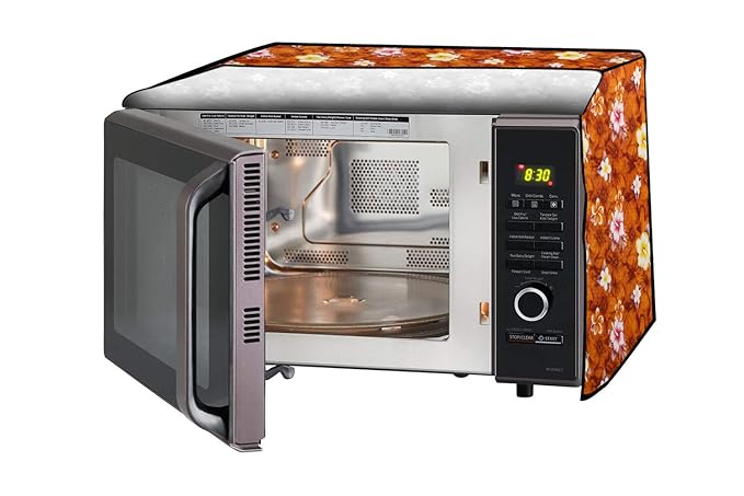 Stylista Microwave Oven Cover for Borosil Prima 25 Liter 1500 Watt Convection Oven Toaster Griller (OTG) Floral Pattern Orange
