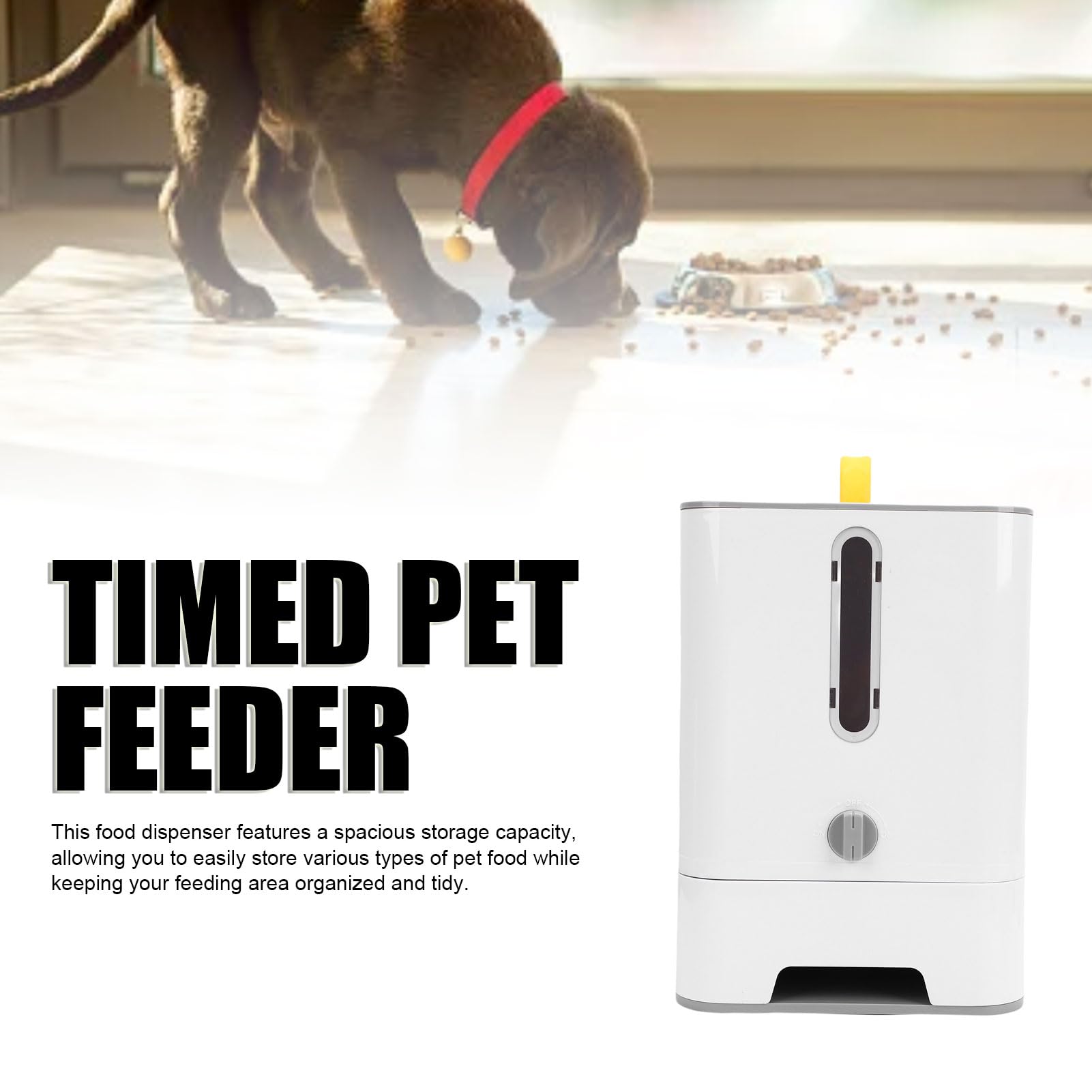 Distributore Automatico di Cibo per Cani Gatti Organizzatore di Snack di Grande capacità Alimentatore Automatico Temporizzato per Animali Domestici per Viaggi all'Aperto in (Grigio)