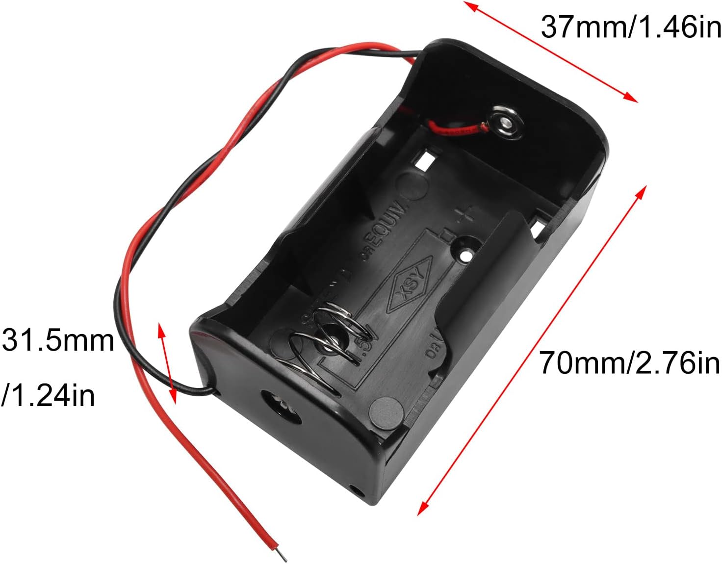 D Cell Battery Holder 4PCS 1.5V D Cell Battery Case Container with Wire Leads, D Size Battery Box