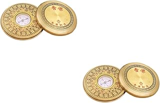 NOLITOY 2 Peças Bússola Feng Shui Lo Pan Decorativa Luo Pan Mini Sobrevivência Lingote De Riqueza Chinesa Estátua De Riqueza Chinesa Figura De Prosperidade San Yuan Pan Multiferramentas