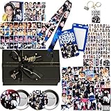 KARMA Album Gift Box Set, Including 55PCS Photocards, 100PCS Album Sticker Pack, 1 Lanyards, Card Holder, 1 Keychain and 2 Badge Gift for Merch