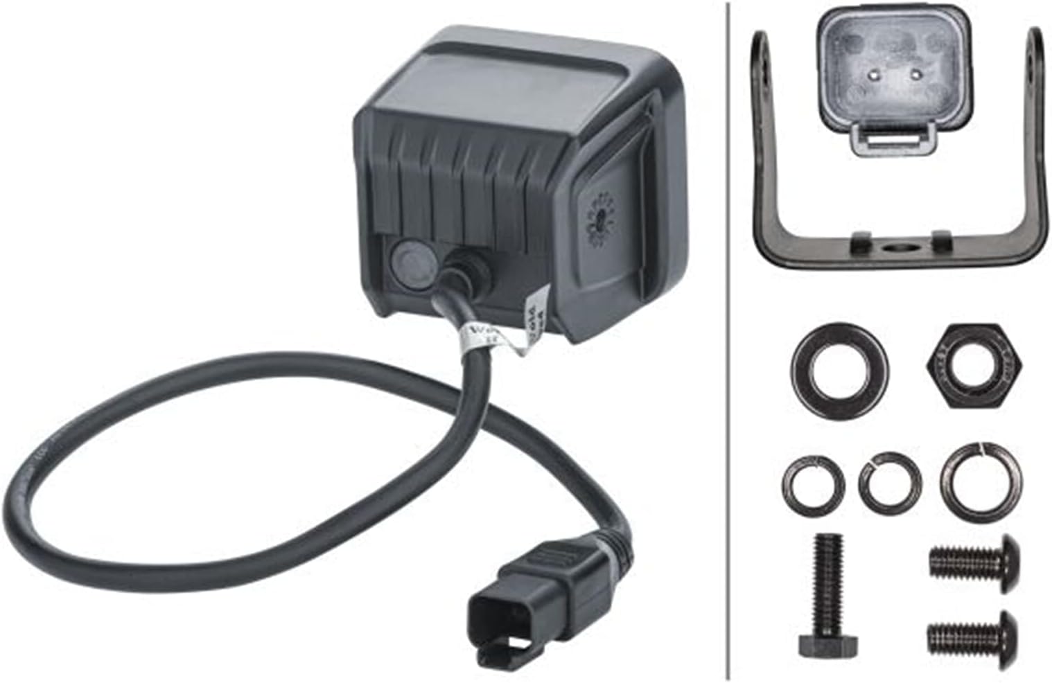 HELLA 1FA 358 176-841 LED-Spotlight - Cube 2.7'' - 12/24V - mounting/Bolted - Short distance lighting - Cable: 500mm - Plug: DEUTSCH plug