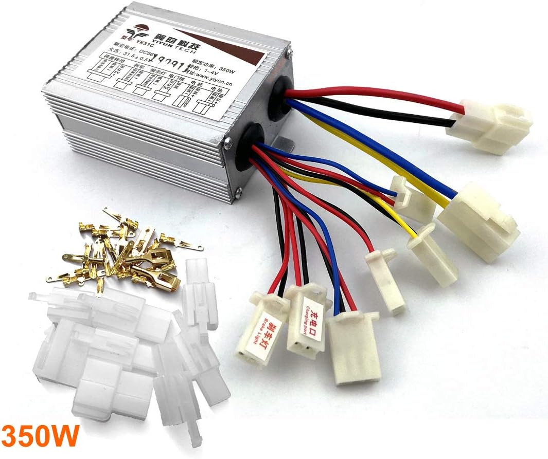 350W Controller for Brushed Motor Yiyun 350W Control Unit with Paired Plugs for Electric Bike Brush DC Motor