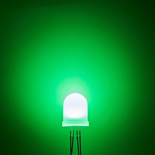 Miniatura 5 de Chanzon 50 unids 0.394 in RGB Multicolor Difusión LED Diodo Luces Cátodo Común (Esmerilado Redondo 3 Colores) 4 pin Iluminación Brillante Bombilla