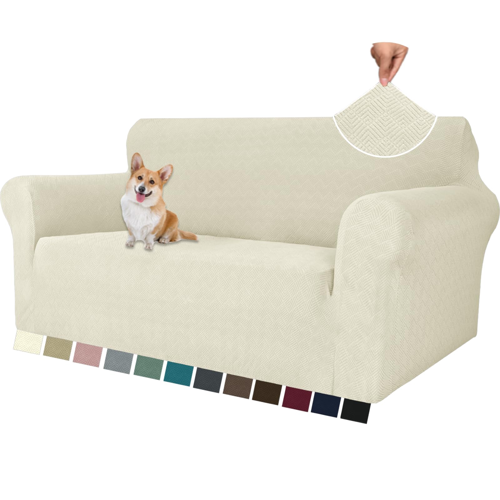 Funda Sofa 2 Plazas, Elasticas Fundas De Sofa Ajustables, Universales Fundas Sofa Con Reposabrazos, Fundas Para Sofa Anti Gatos Arañazo, Cubre Sofa Antimanchas Lavable, Beige Global Recycled Standard Global Recycled Standard Global Recycled Standard