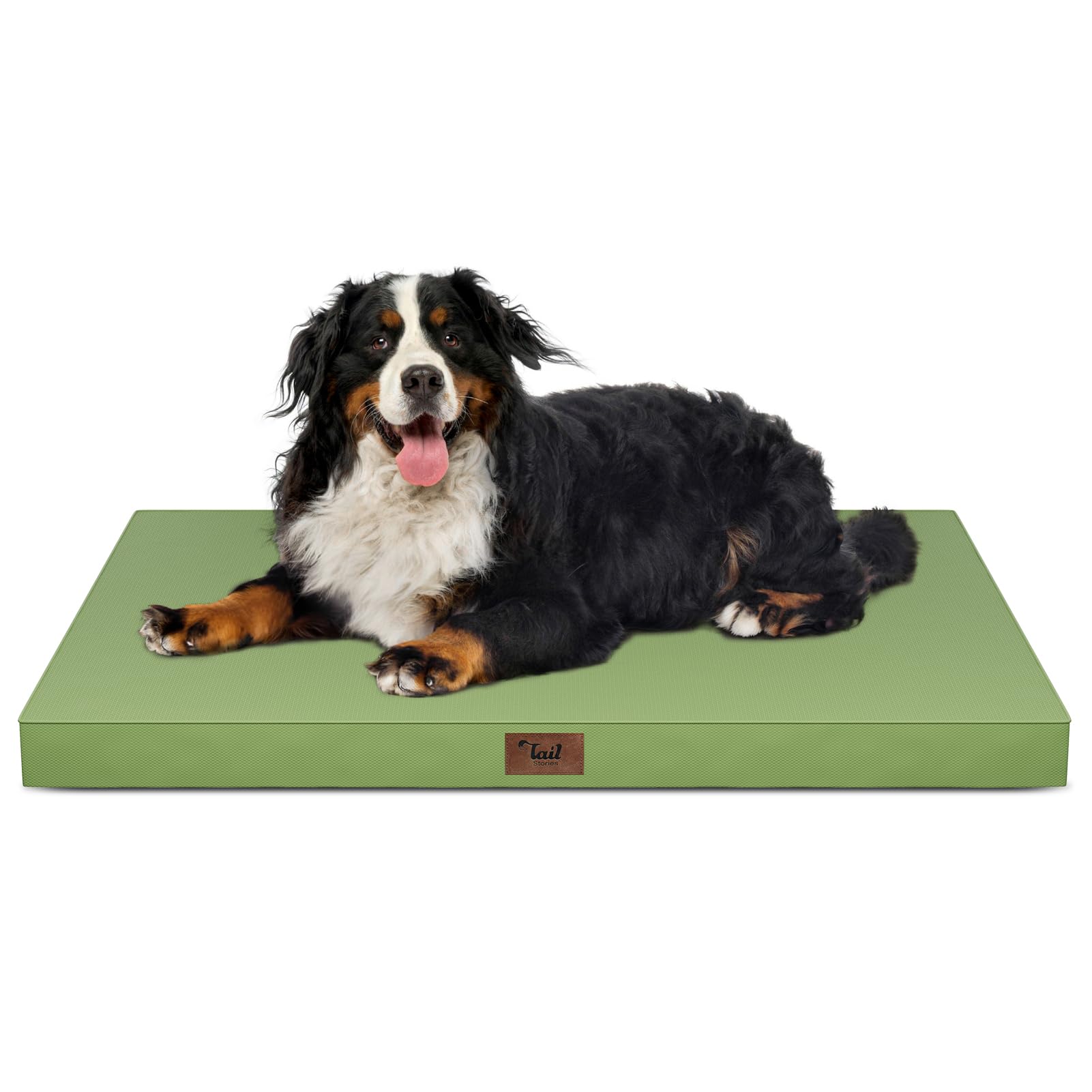 Tail Stories Outdoor Extra Large Dog Crate Bed, XXL Waterproof Dog Bed for Giant Breeds Dogs, 47x29 Inch Orthopedic Egg Crate Foam Pet Mat with