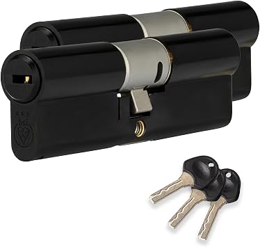 XFORT Colossus Matt Black 3 Star Kitemarked Keyed Alike Euro Cylinder Lock 50EX/50 100mm, British Standard TS007 Anti-Snap Barrel Lock, Upvc Door Lock.