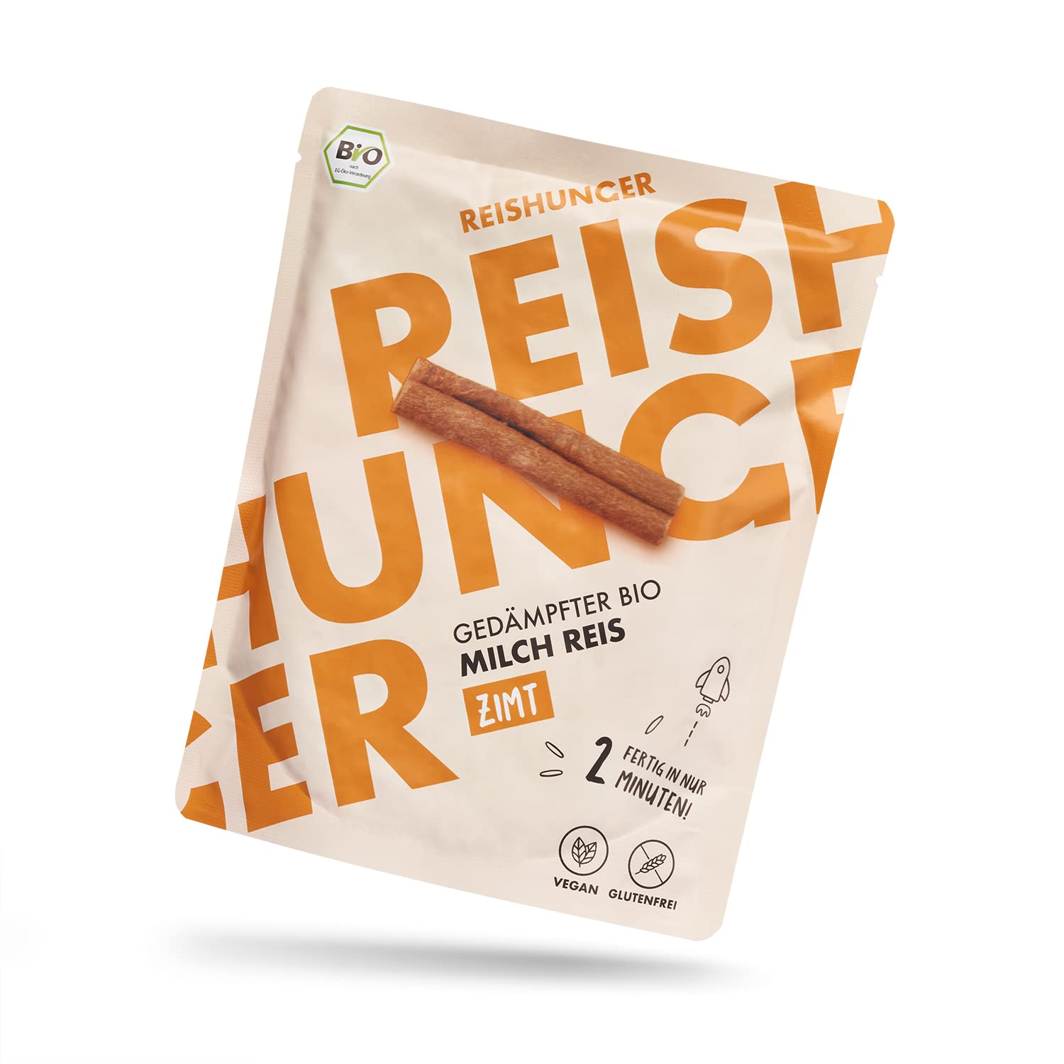 REISHUNGER BIO Gedämpfter Mikrowellen Milch Reis mit Zimt, Tonkabohne & Orangenschale 6x250g - Vegan & Glutenfrei - Fertig in 2 Minuten