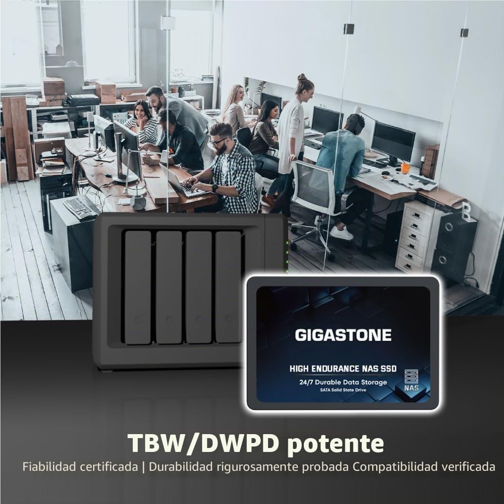 Gigastone Unidad SSD NAS de 4 TB (paquete de 2) 24/7 de alta resistencia RAID de almacenamiento de datos en red, almacenamiento conectado a la red, discos duros internos SATA de 2.5 pulgadas