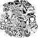 Produktbild greestick Sticker Bomb Set schwarz/weiß 60 STK Aufkleber Stickerbomb für Auto Skateboard Helm Longboard Laptop Snowboard Vinylaufkleber Gepäck Decals