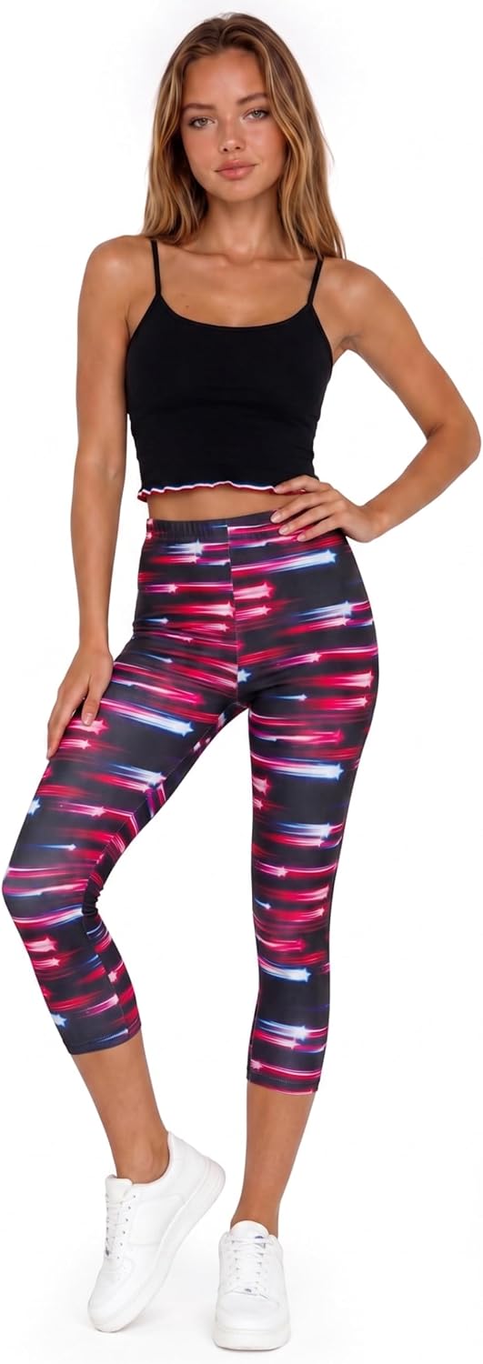 sissycos Women's Artistic Splash Printed Cropped Capri Leggings image 3