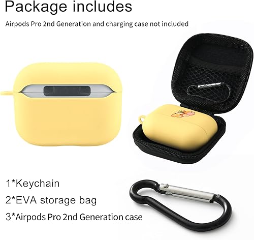 Miniatura 2 de JOYLAND Linda funda Shiba Inu compatible con Airpods Pro 2 generación amarillo suave TPU, soporta carga inalámbrica a prueba de golpes funda