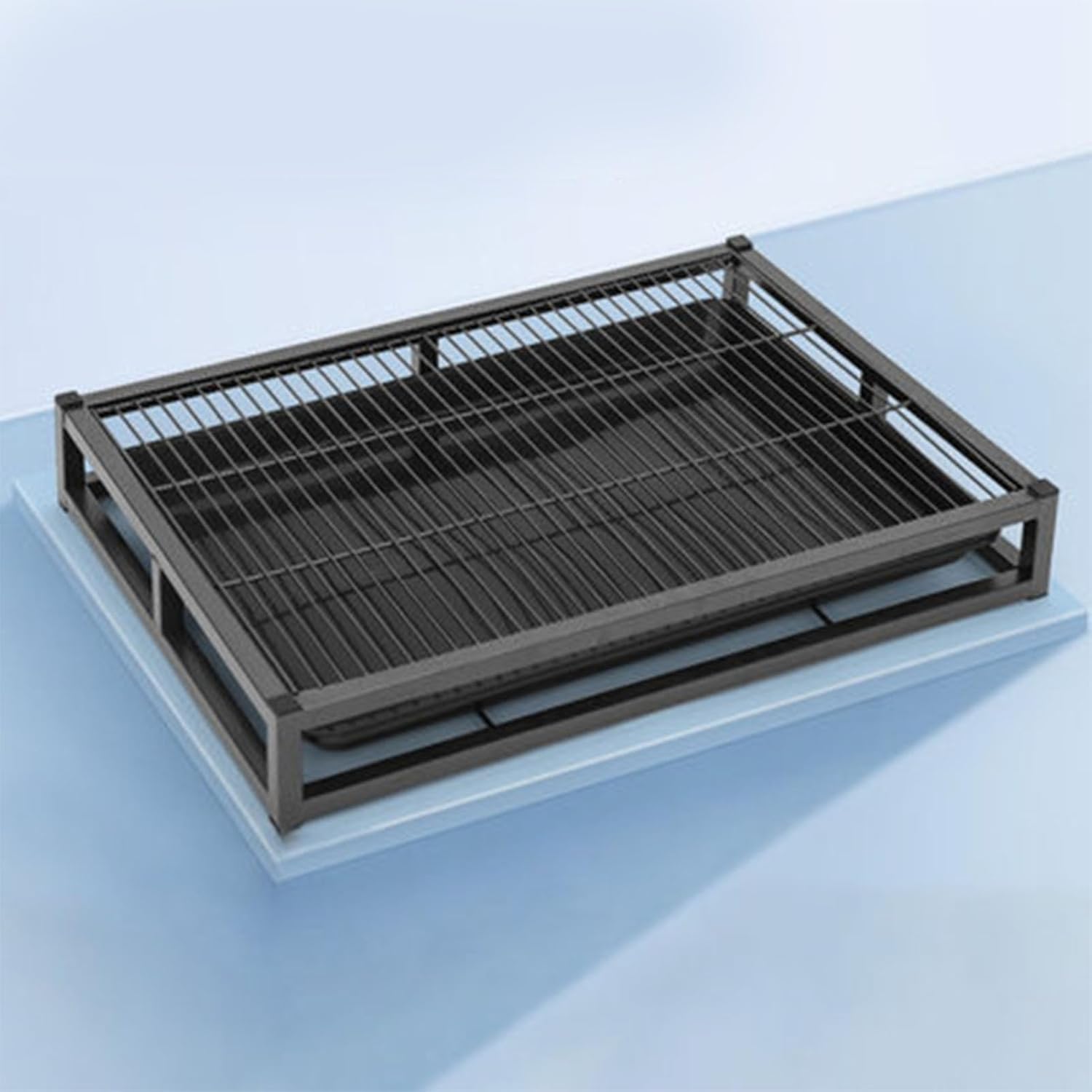 Dog Training Toilet Reusable Iron Tray, Puppy Potty Training Tray, Indoor Outdoor Dog Potty with Pad Holder for Housebreaking, Heavy - Duty Long Lifespan Pet Litter Box (L)