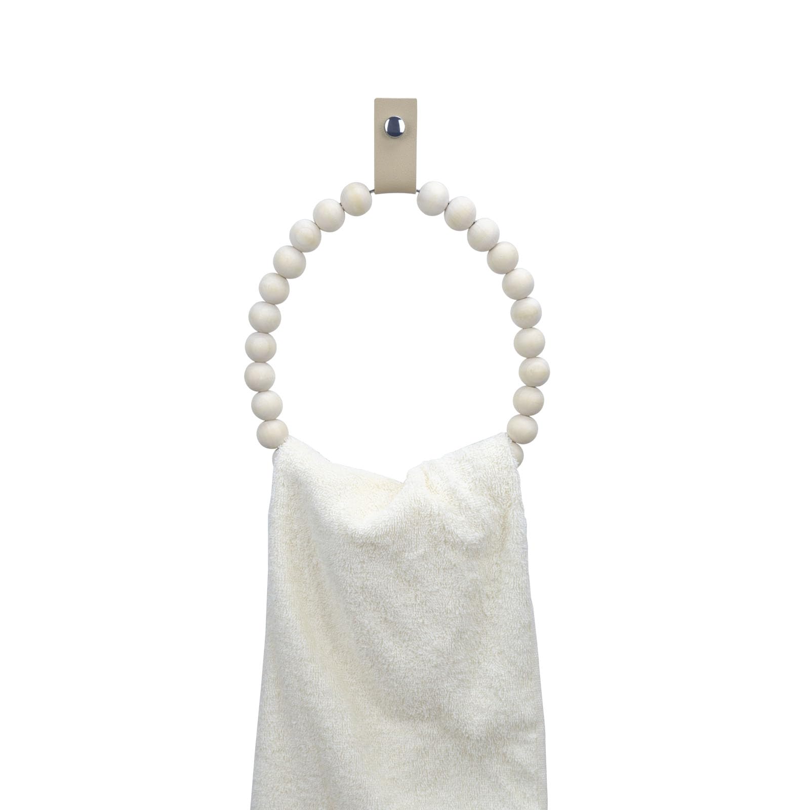 Boho Handtuchhalter Aus Holz – 2er Set Mit Perlen, Rustikal (ca. 17,5 Cm) Für Bad & Küche
