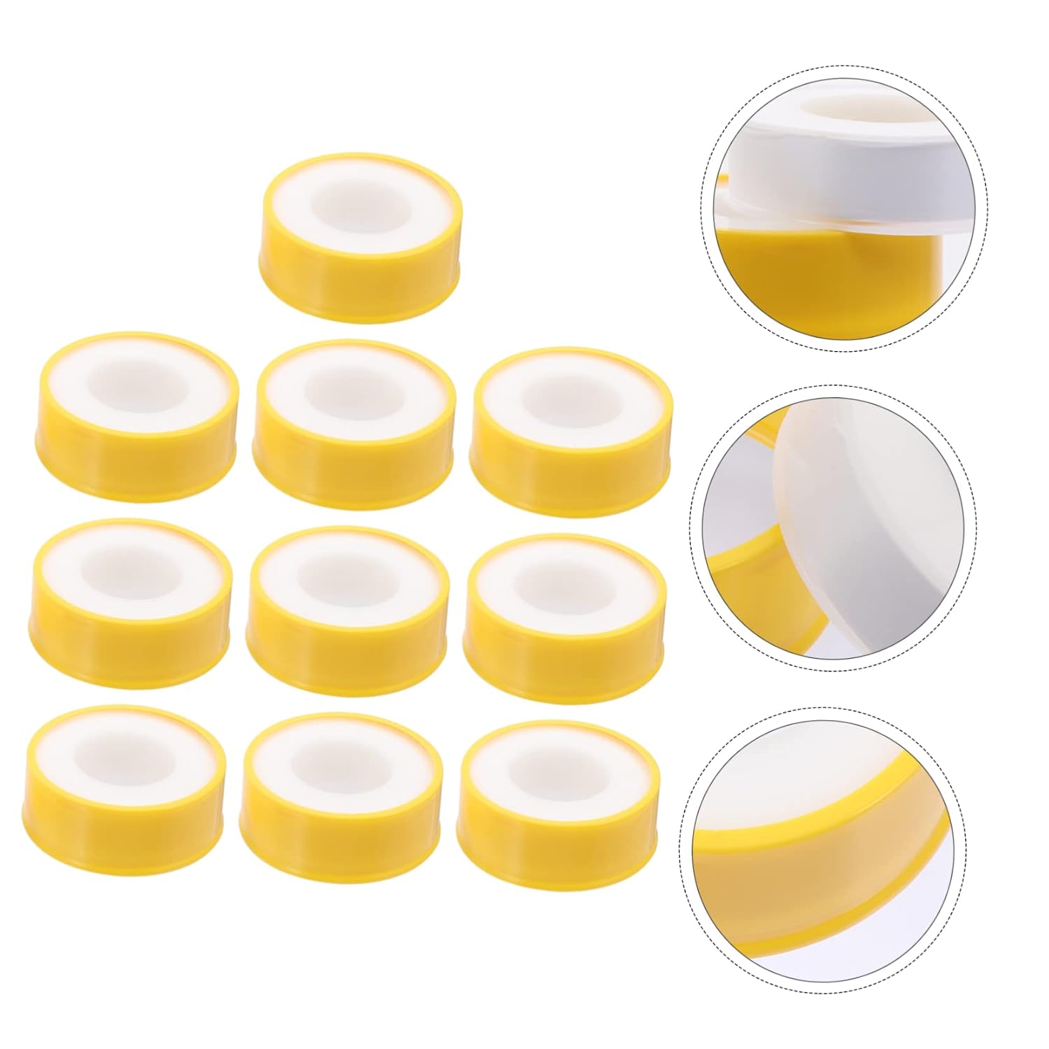 PTFE Thread Seal Tape 10 Rolls Yellow Plumbers Tape for Pipes