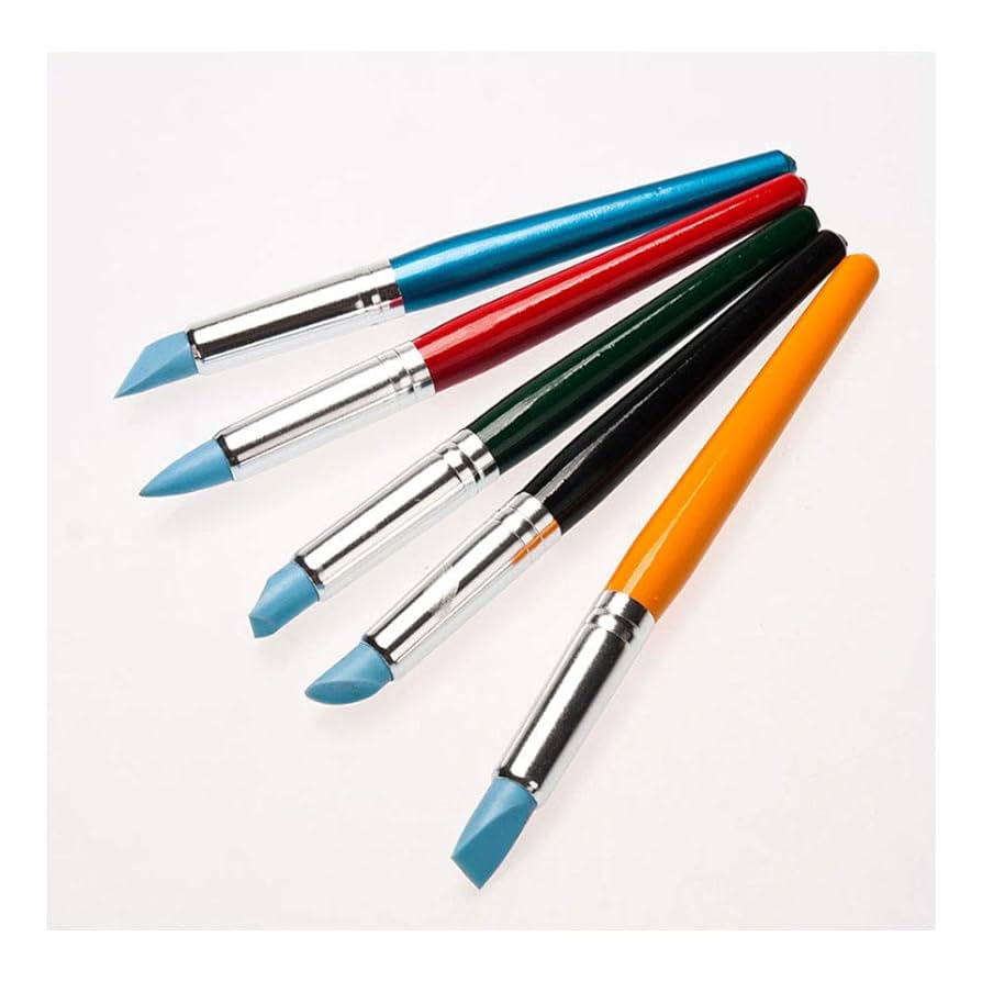 Amazon | シリコン筆 油絵筆 画材筆 油絵 細筆 セット 5本入り