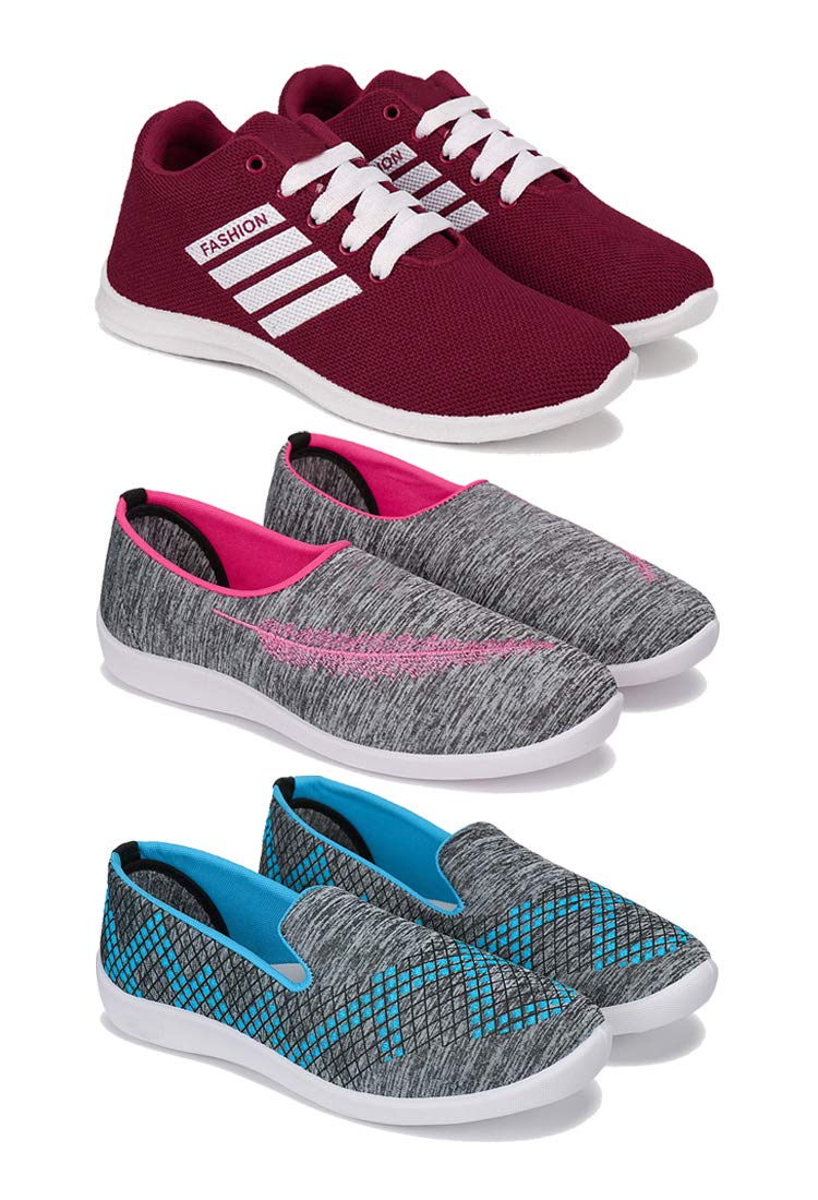BERSACHE Sports (Walking & Gym Shoes) Running, Loafers, Sneakers Shoes for Women Combo(MR)-1703-1543-1544 Multicolor (Pack of 3) (B08TBLCLSJ) Amazon Price History, Amazon Price Tracker