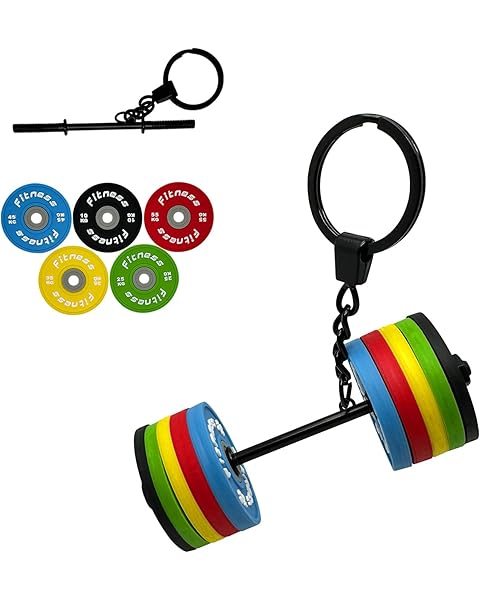 Vitial Mini Barbell Keychain Weightlifting Keyring Keys Bags Gym-lockers Decoration Charm for Gym Lovers Weightlifters Powerlifting Deadlift And Fitness Enthusiasts