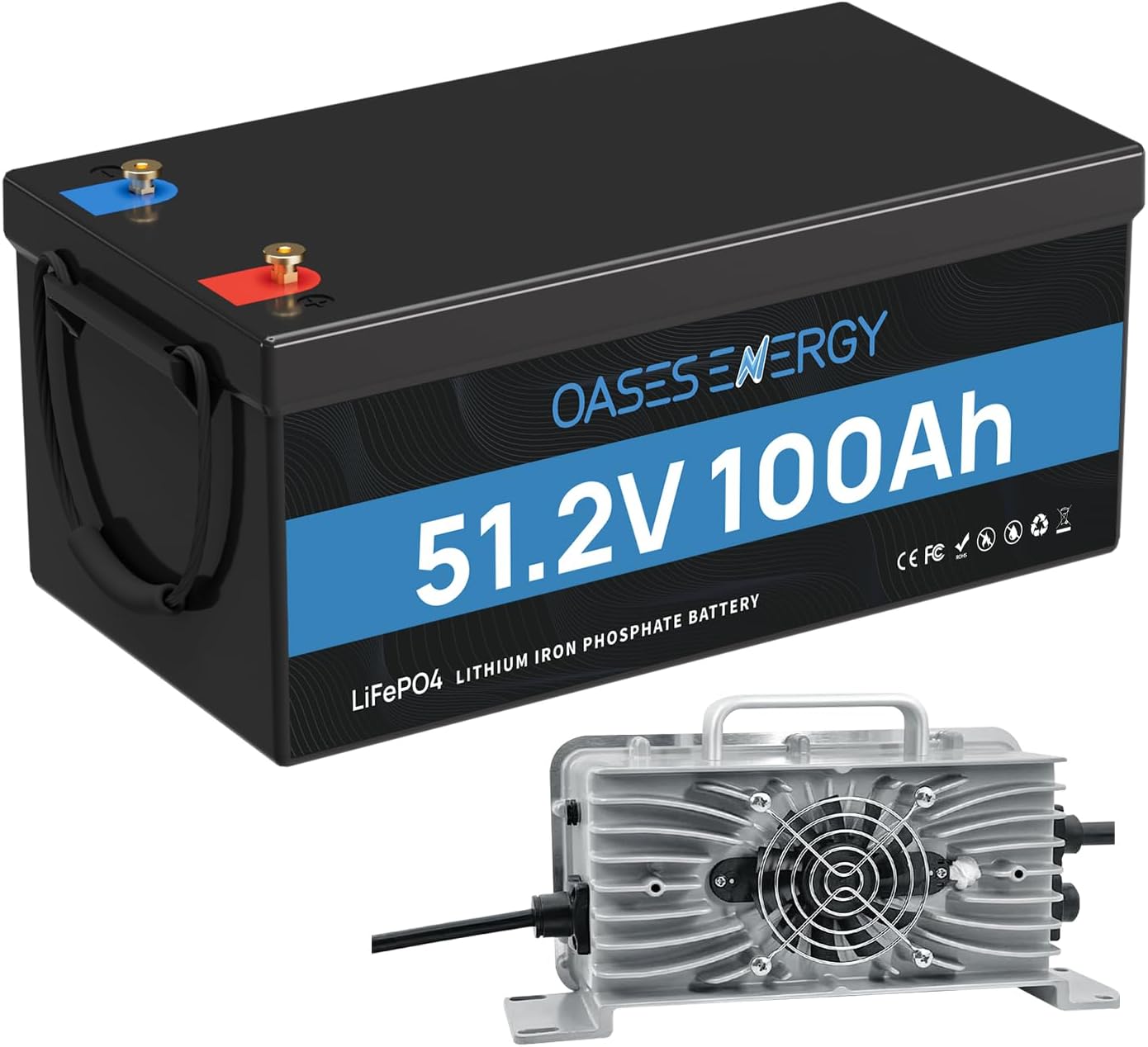 48V 100Ah LiFePO4 Lithium Battery, Build-in BMS with Low Temp Protection, 500A Peak Current, Up to 5000+ Deep Cycles Battery for RV, Camper, Solar Energy Storage, Boats, Trolling Motor, Off Grid