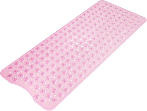 AmazerBath Tapete de baño antideslizante para bañera, color rosa transparente, 40 x 16 pulgadas, tapete de seguridad para baño y ducha con ventosas AmazerBath Tapete de baño antideslizante para bañera, color rosa transparente, 40 x 16 pulgadas, tapete de seguridad para baño y ducha con ventosas