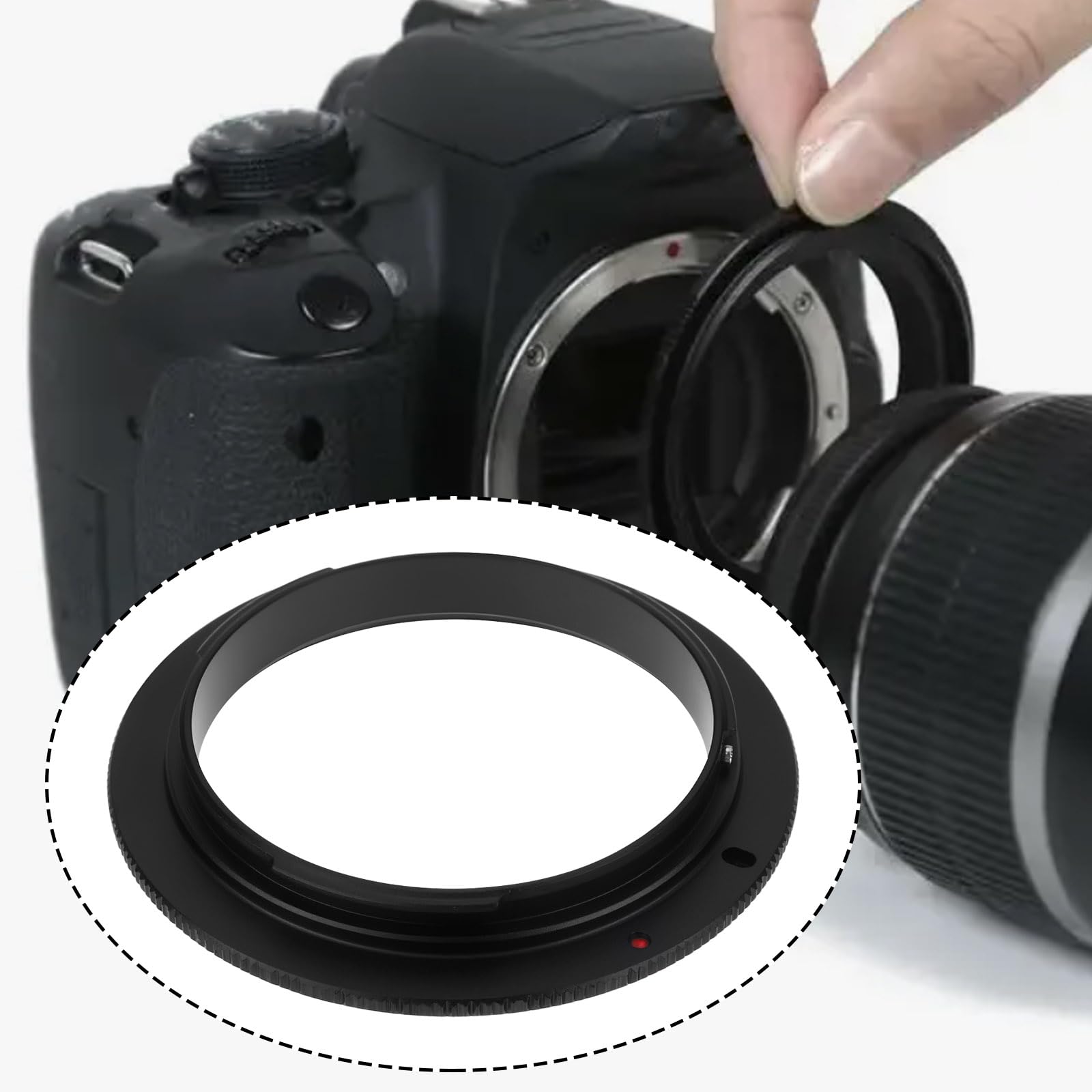 Anello Adattatore Per Obiettivo Invertito EOS-55mm Macro Close-Up Compatibile Con Canon EOS EF SLR T3 T5 T6i T7i